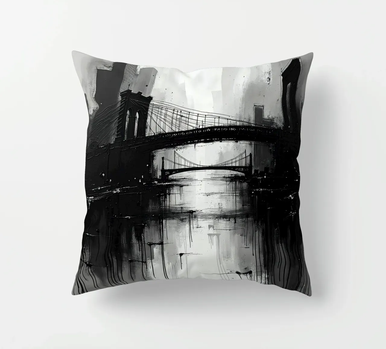Skyline con ponte_4 cuscino da Fantasie & Mystikwelten by LK