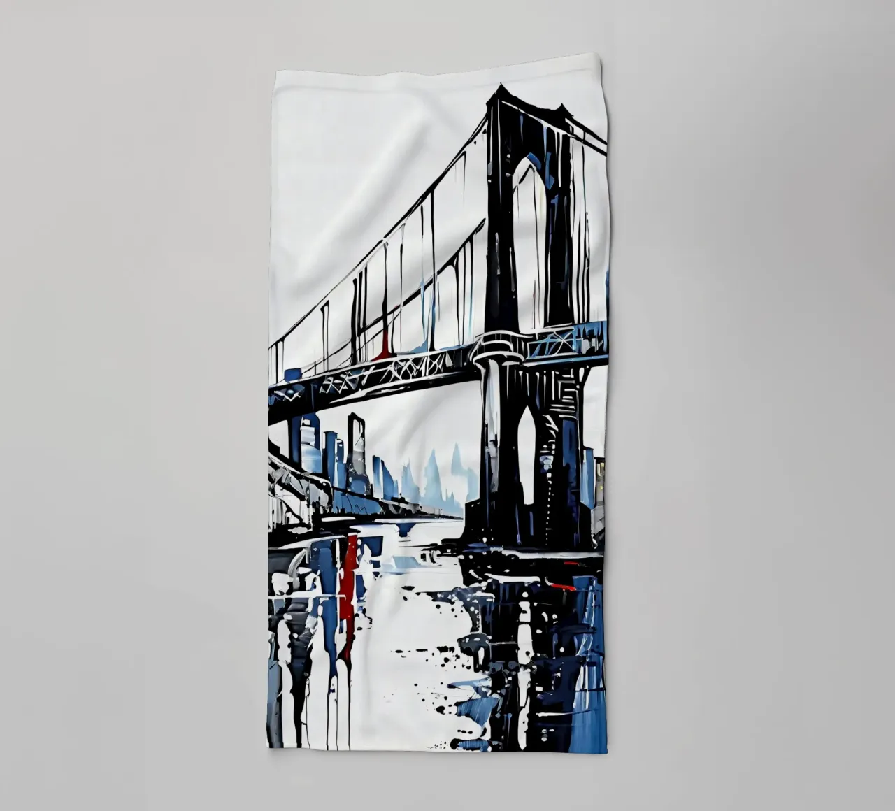 Skyline with bridge_5 towel by Fantasie & Mystikwelten by LK