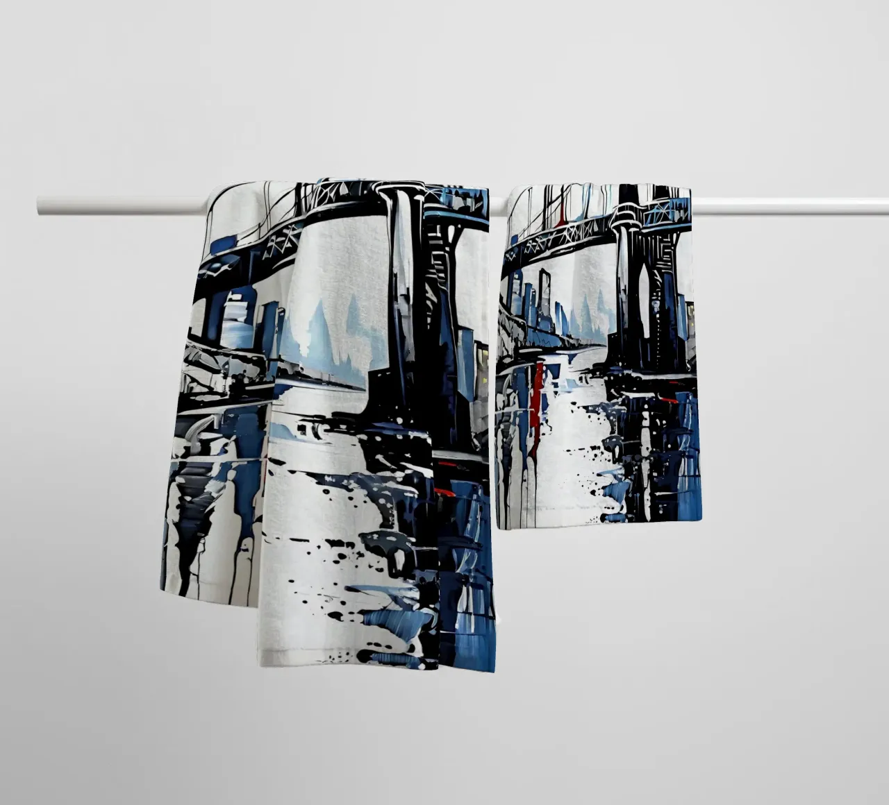 Skyline with bridge_5 towel by Fantasie & Mystikwelten by LK