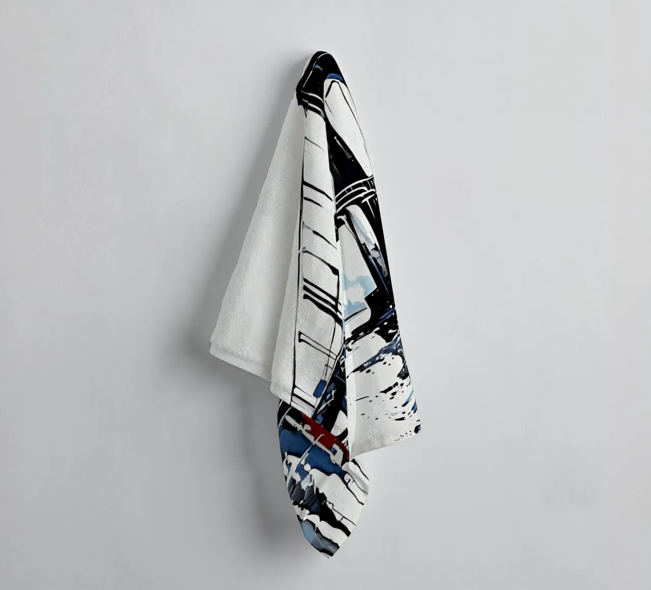 Skyline with bridge_5 towel by Fantasie & Mystikwelten by LK