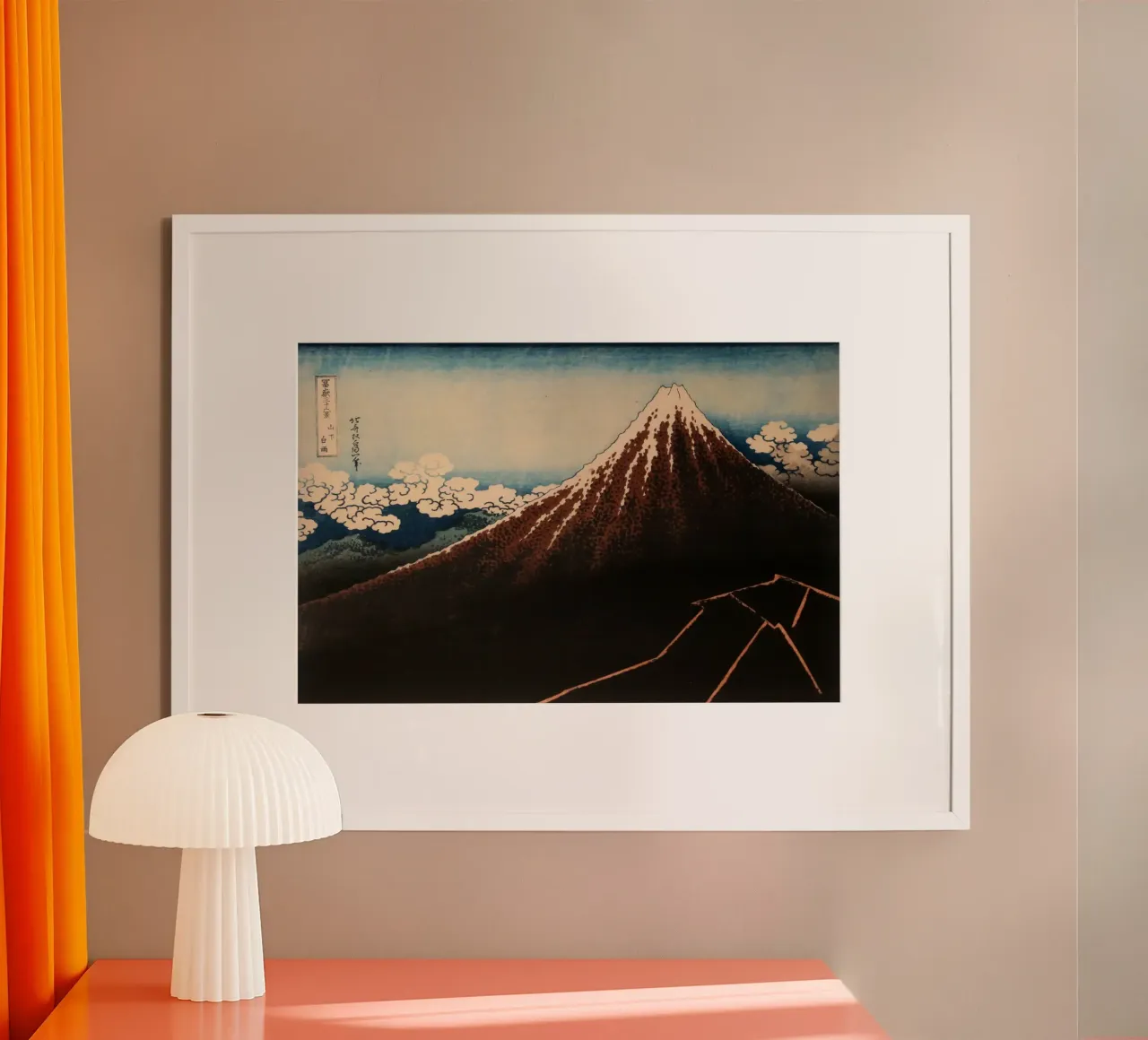 Temporale sotto la vetta poster con telaio in legno da Yorke Studio