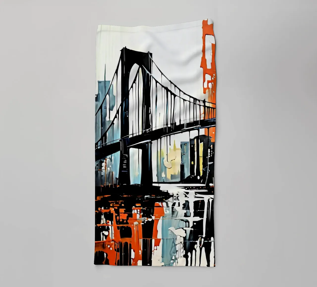Skyline with bridge_7 towel by Fantasie & Mystikwelten by LK