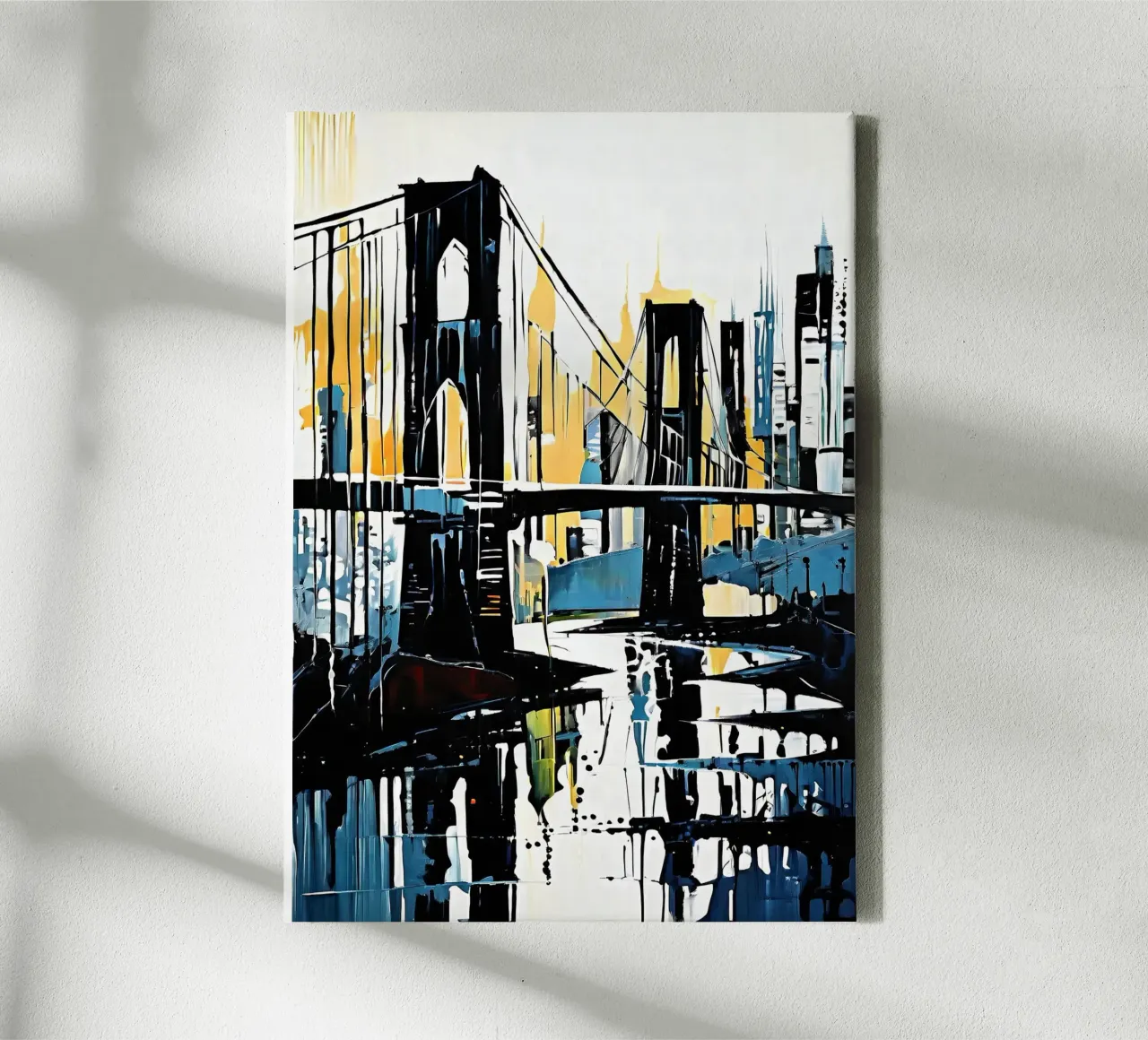 Skyline with bridge_8 canvas with Floater frame by Fantasie & Mystikwelten by LK