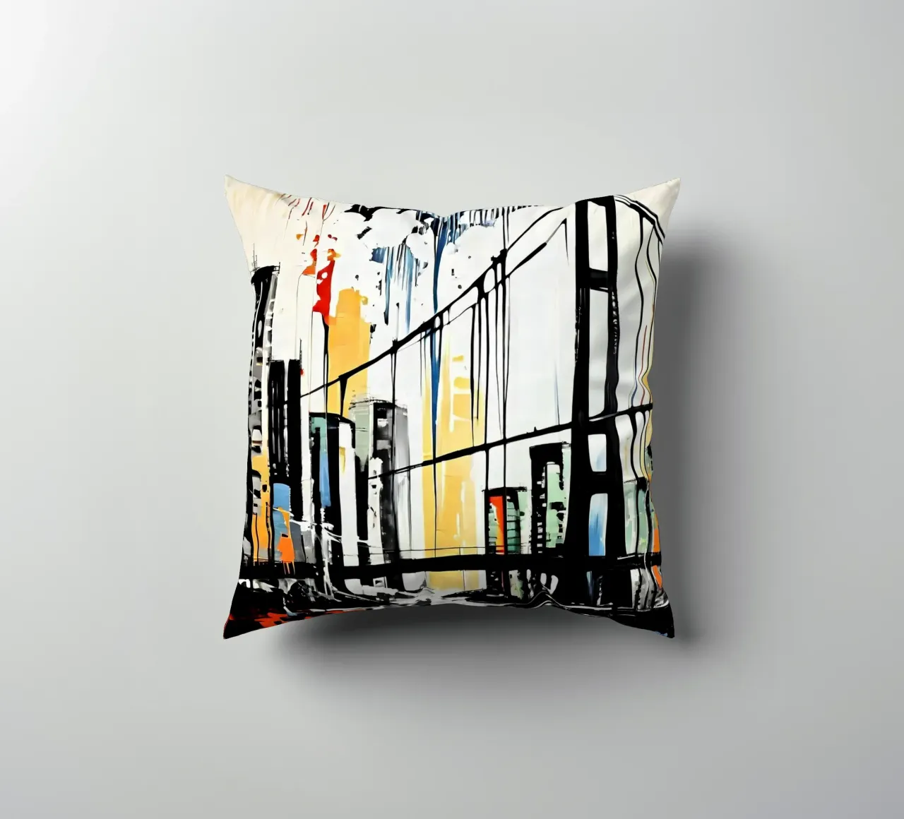 Skyline con ponte_9 cuscino da Fantasie & Mystikwelten by LK