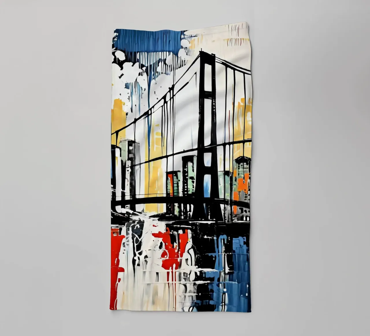 Skyline with bridge_9 towel by Fantasie & Mystikwelten by LK