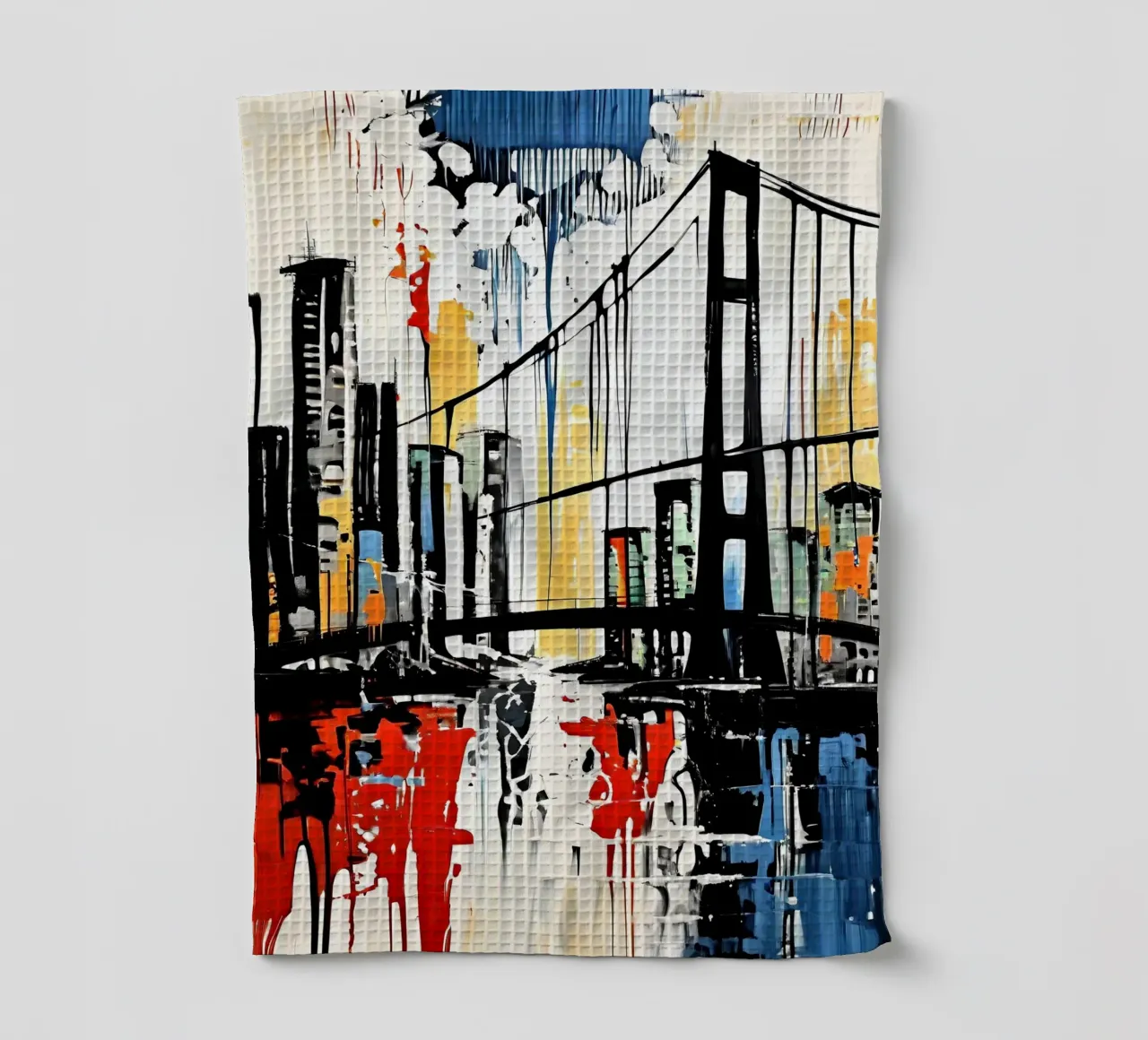 Skyline con ponte_9 canovaccio da cucina da Fantasie & Mystikwelten by LK