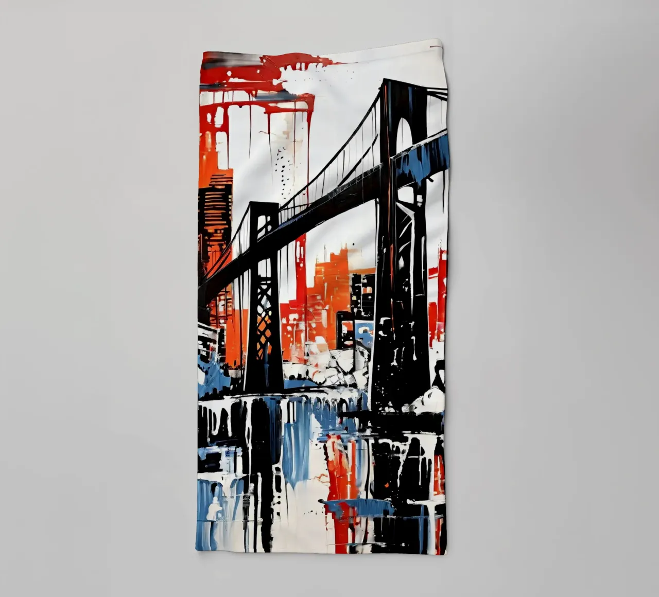 Skyline with bridge_10 towel by Fantasie & Mystikwelten by LK
