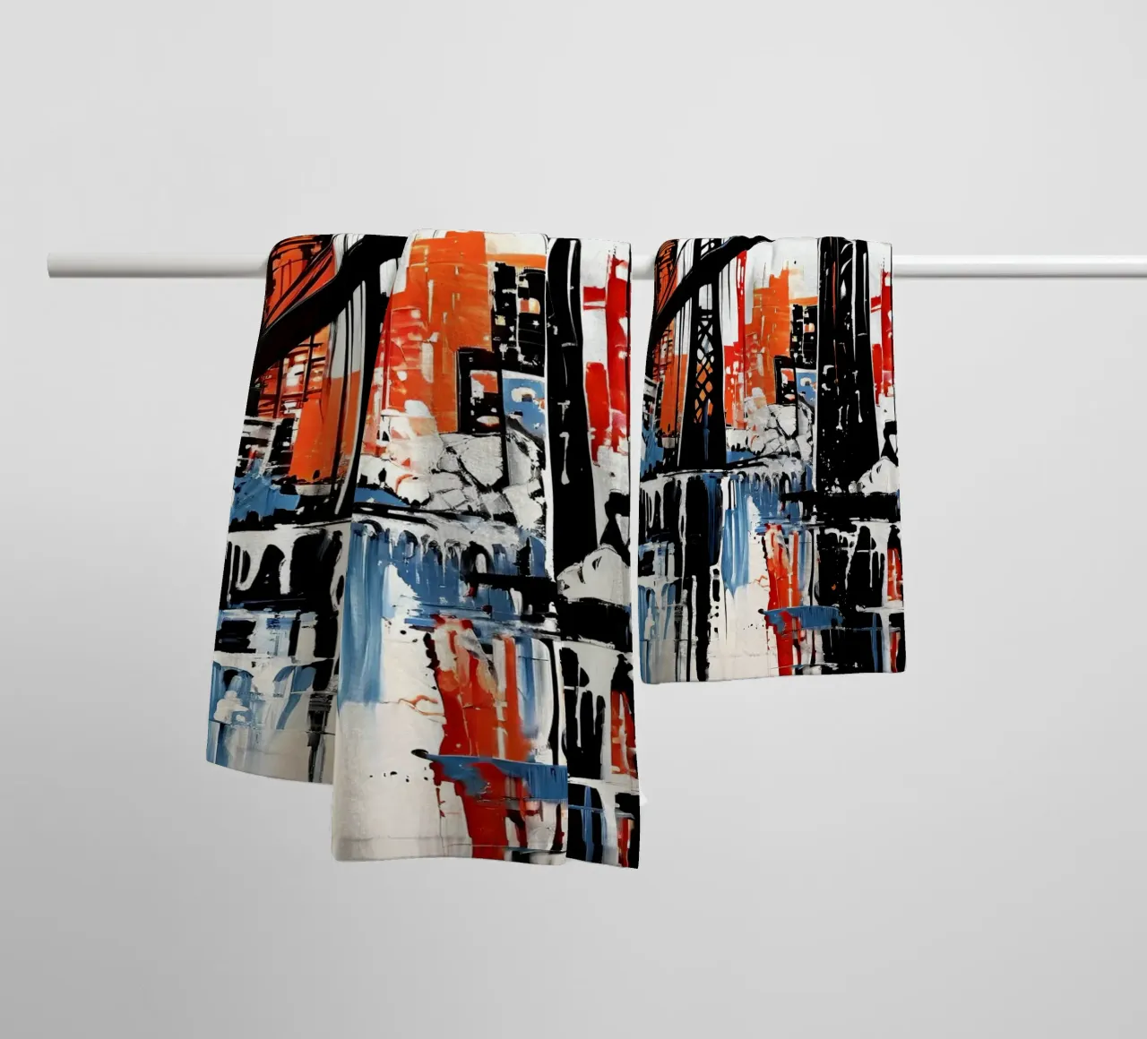 Skyline with bridge_10 towel by Fantasie & Mystikwelten by LK