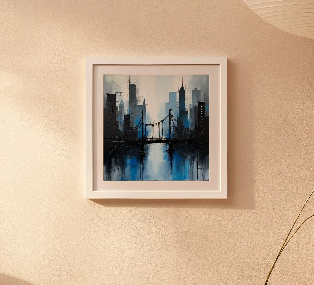Skyline con ponte_blu poster da Fantasie & Mystikwelten by LK