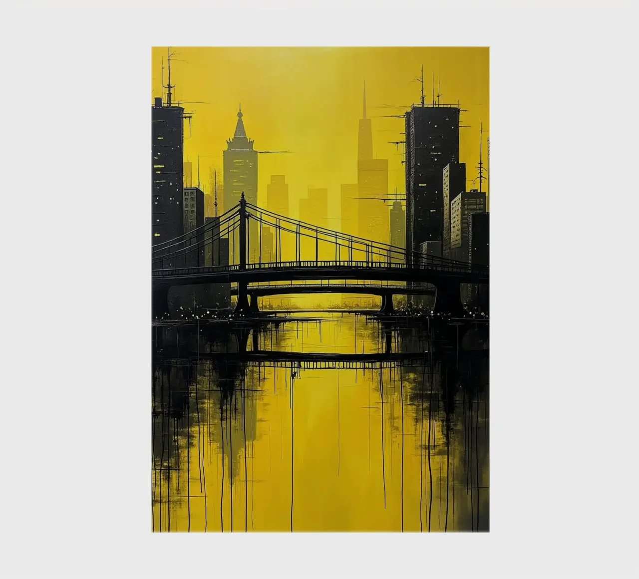 Skyline avec pont_jaune carnet de notes de Fantasie & Mystikwelten by LK