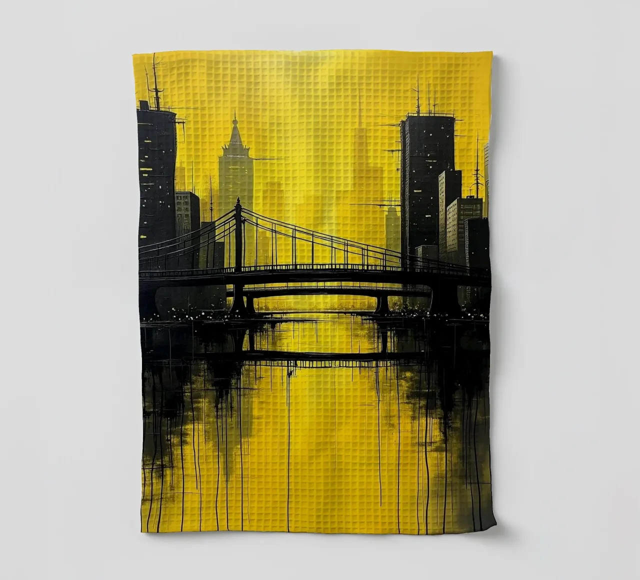 Skyline avec pont_jaune torchon de Fantasie & Mystikwelten by LK