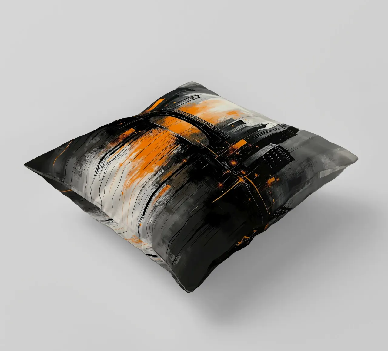 Skyline con ponte_arancio cuscino da Fantasie & Mystikwelten by LK
