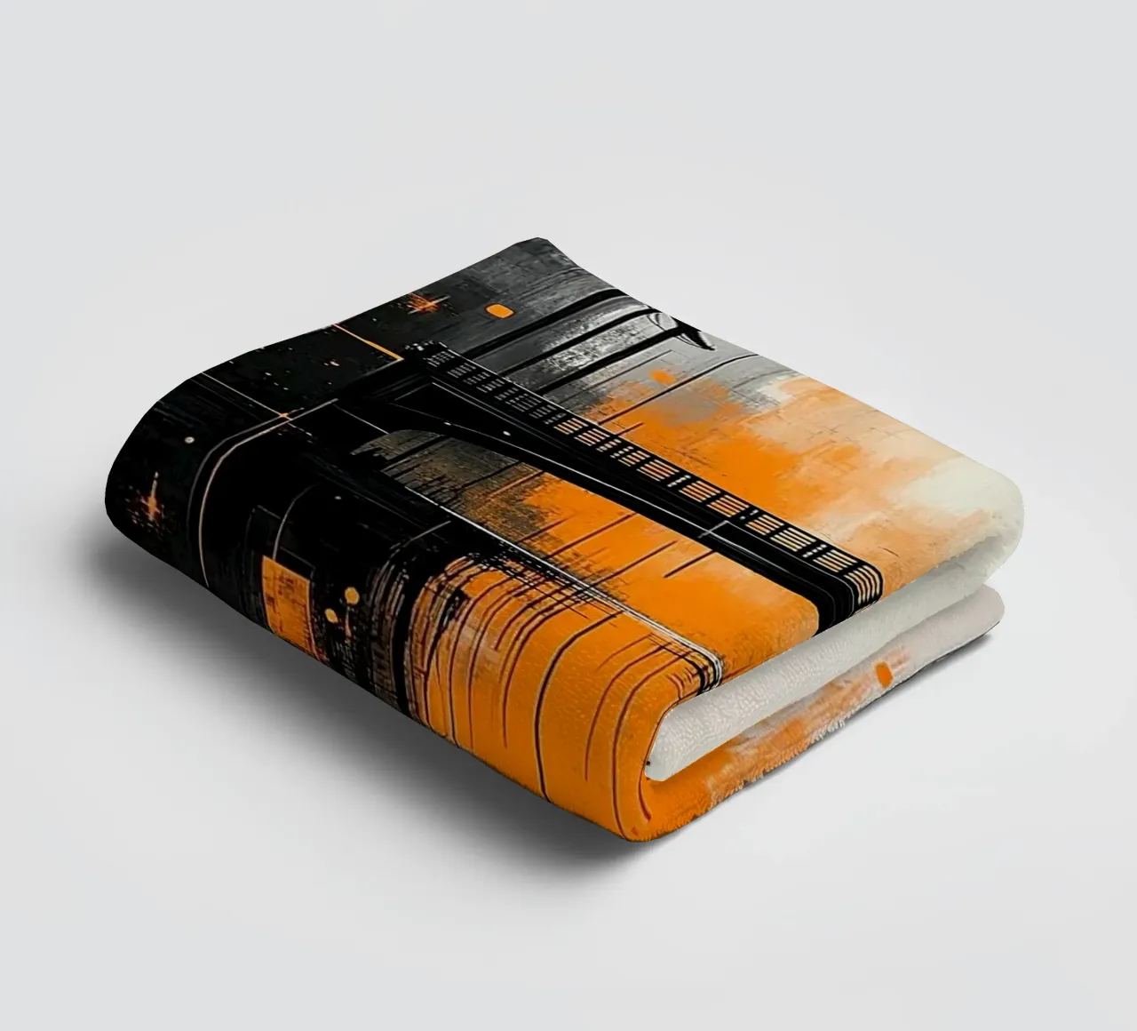 Skyline with bridge_orange towel by Fantasie & Mystikwelten by LK