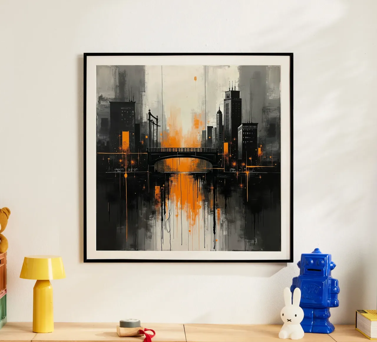 Skyline con ponte_arancio poster da Fantasie & Mystikwelten by LK