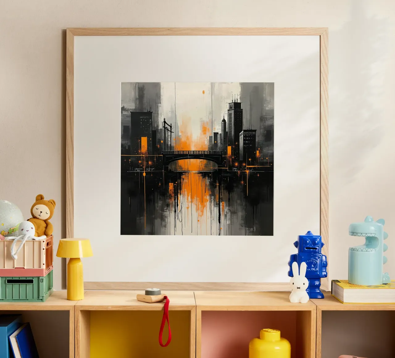 Skyline con ponte_arancio poster da Fantasie & Mystikwelten by LK