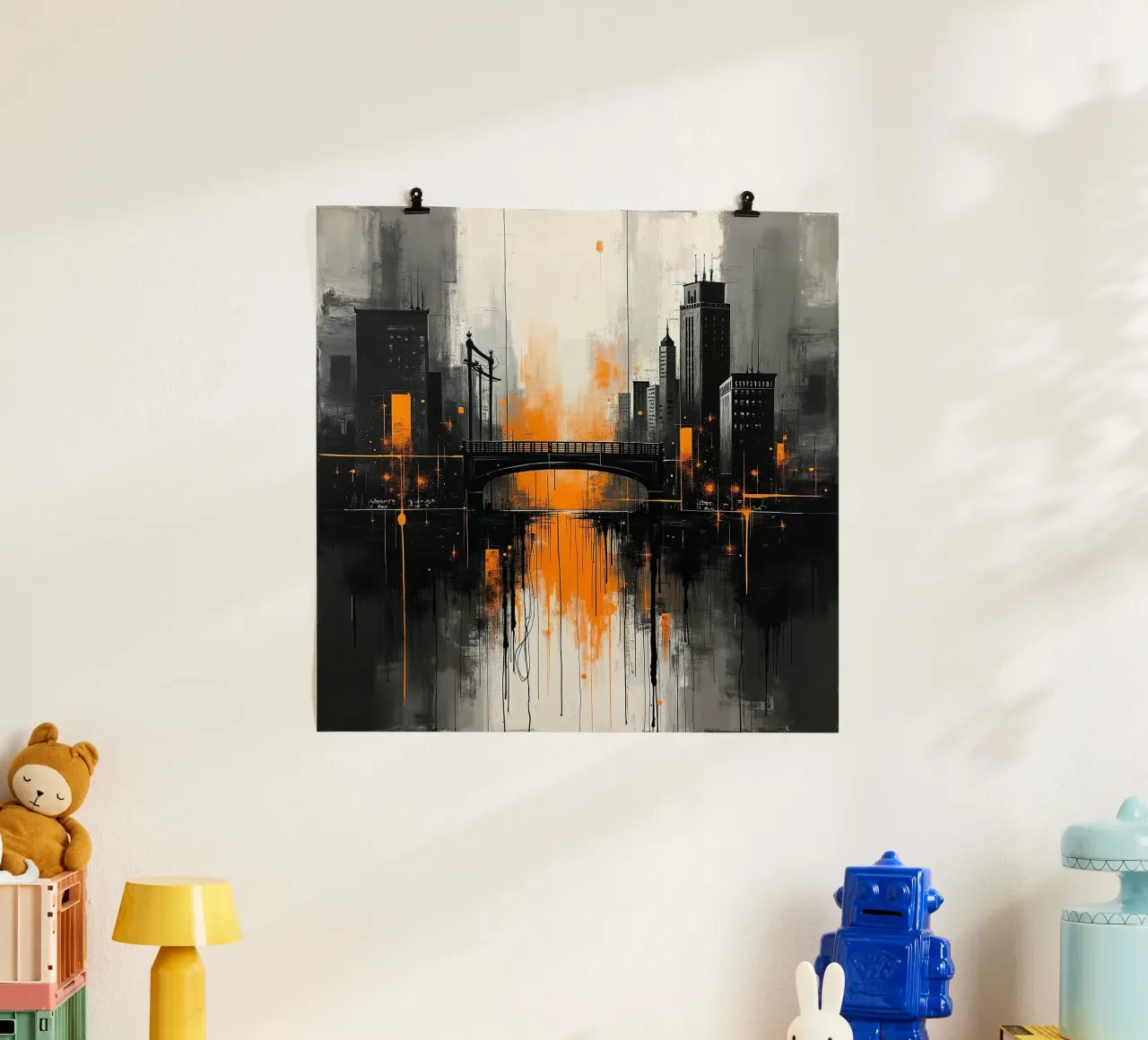Skyline con ponte_arancio poster da Fantasie & Mystikwelten by LK