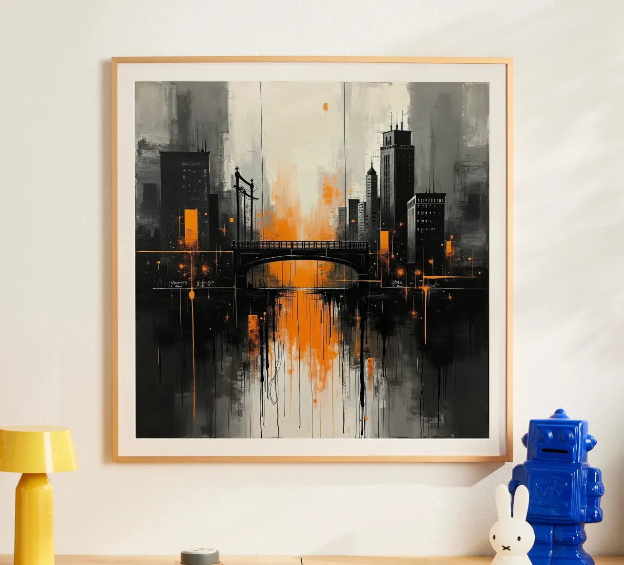 Skyline con ponte_arancio poster da Fantasie & Mystikwelten by LK