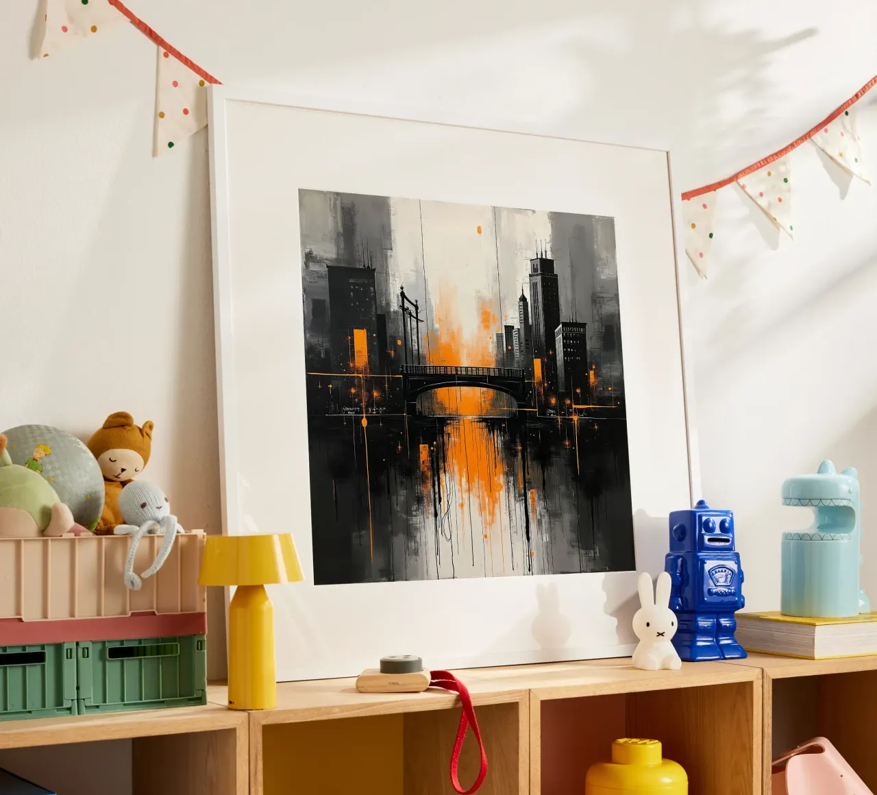 Skyline con ponte_arancio poster da Fantasie & Mystikwelten by LK