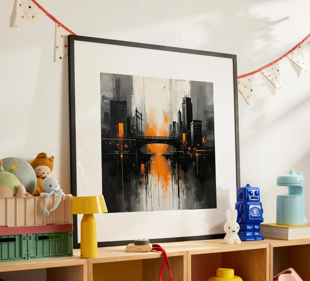 Skyline con ponte_arancio poster da Fantasie & Mystikwelten by LK