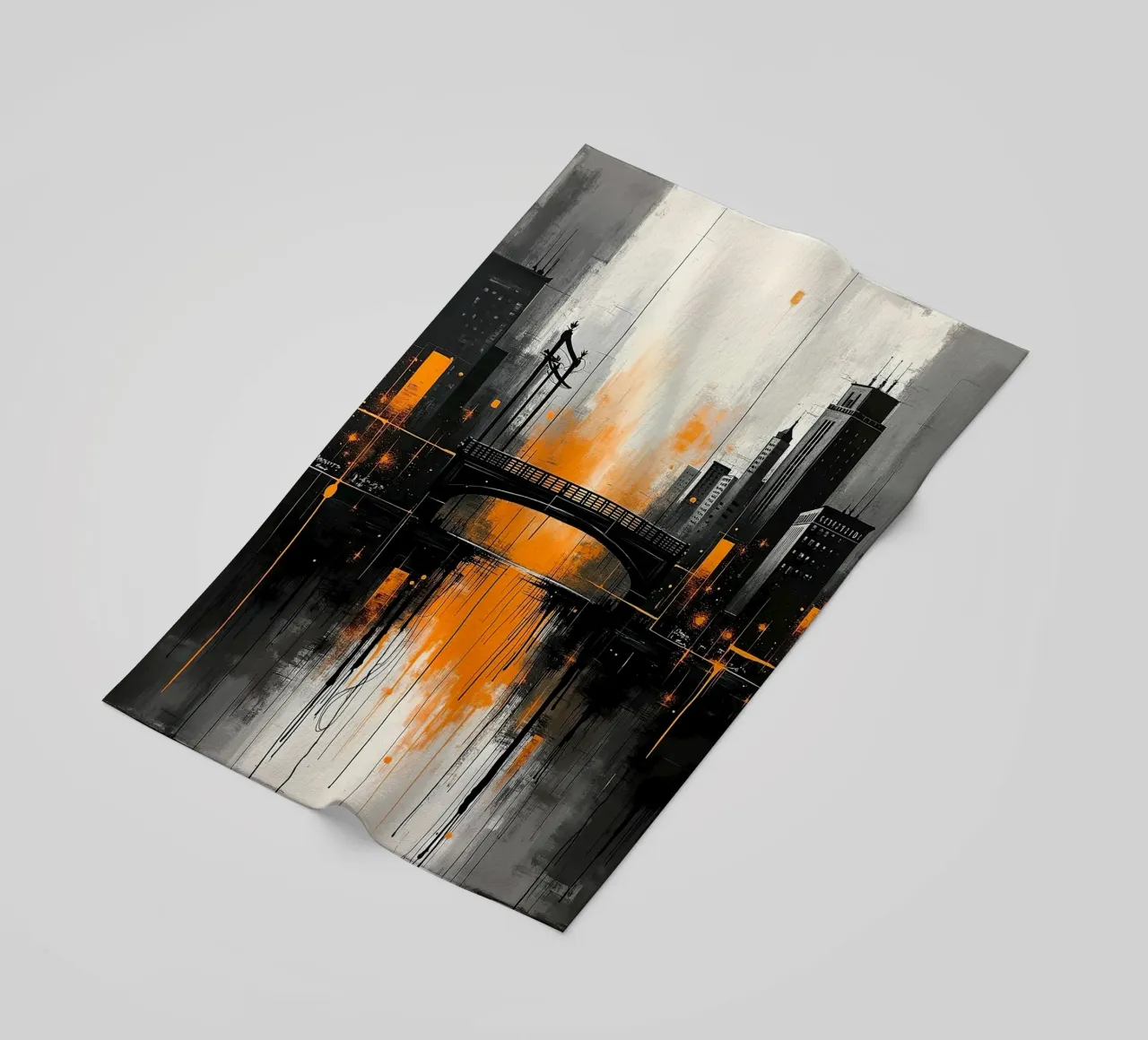 Skyline con ponte_arancio telo mare da Fantasie & Mystikwelten by LK