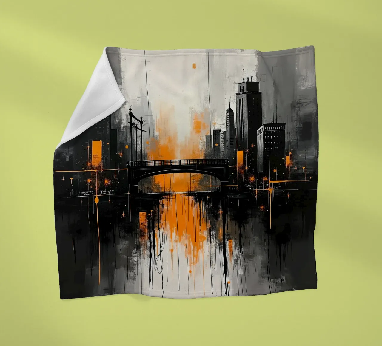 Skyline con ponte_arancio coperta in pile da Fantasie & Mystikwelten by LK