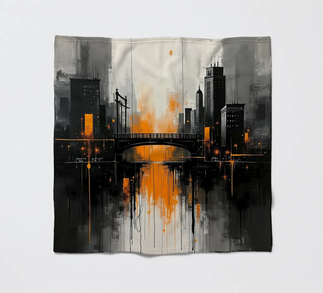 Skyline con ponte_arancio coperta in pile da Fantasie & Mystikwelten by LK