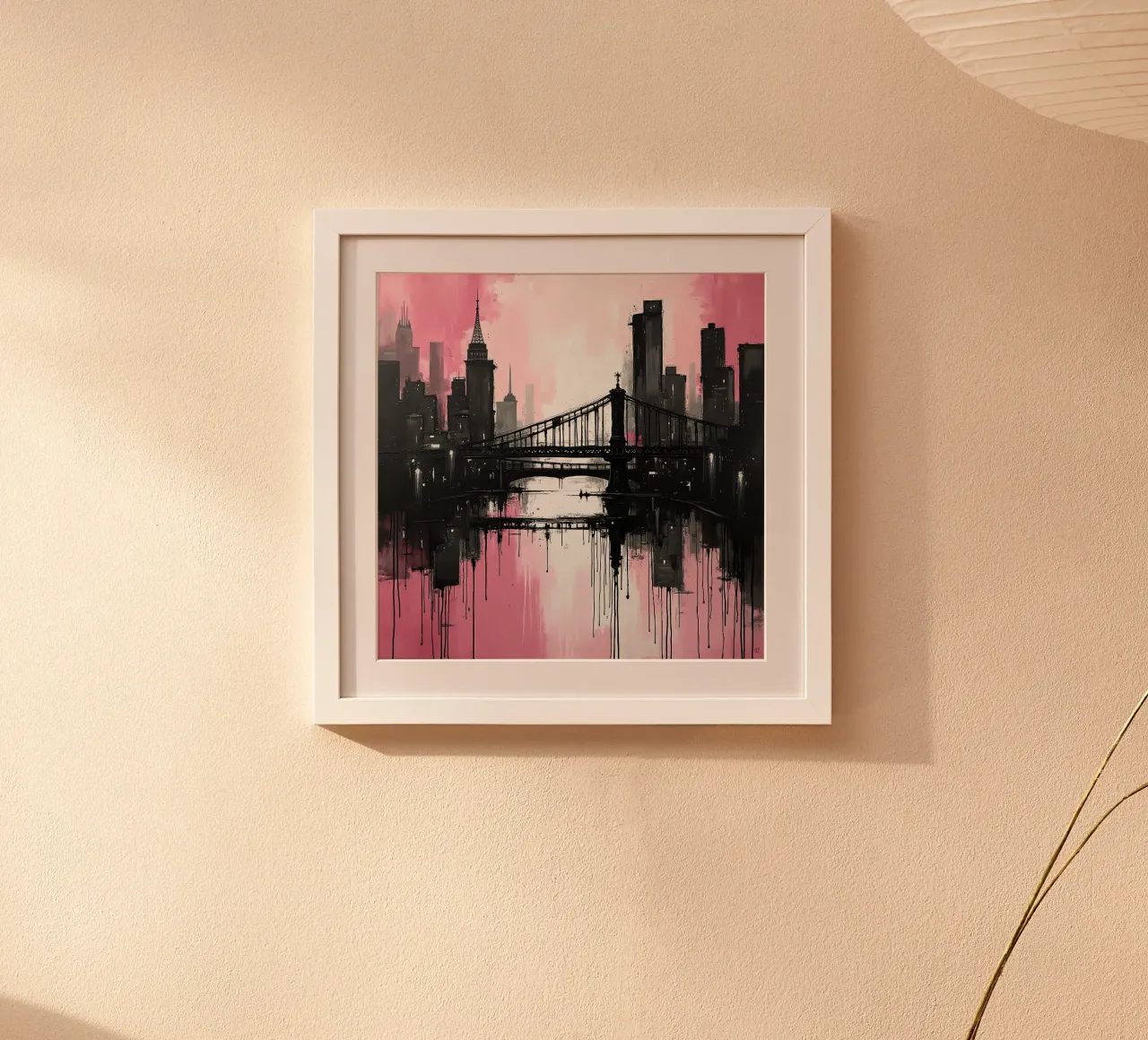 Skyline con ponte_rosa poster da Fantasie & Mystikwelten by LK