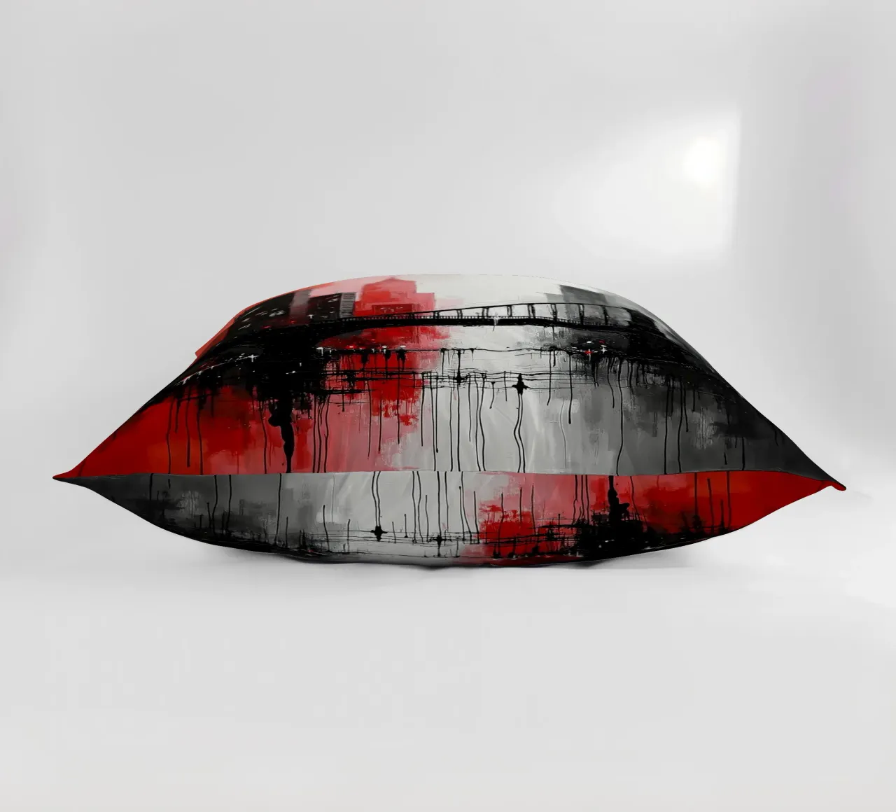 Skyline con ponte_rosso cuscino da Fantasie & Mystikwelten by LK