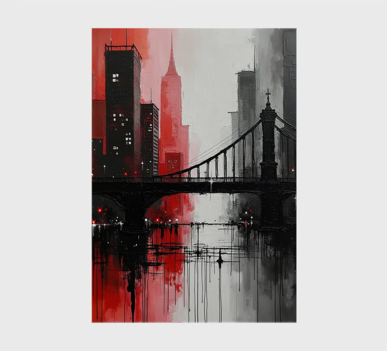 Skyline with bridge_red notebook by Fantasie & Mystikwelten by LK