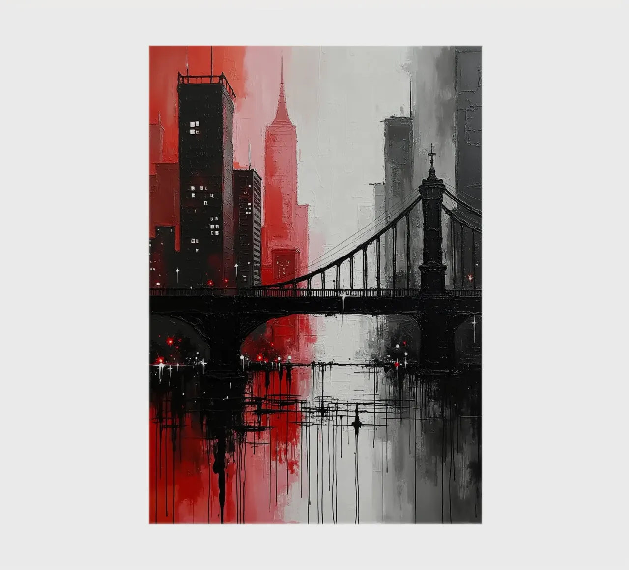 Skyline with bridge_red notebook by Fantasie & Mystikwelten by LK