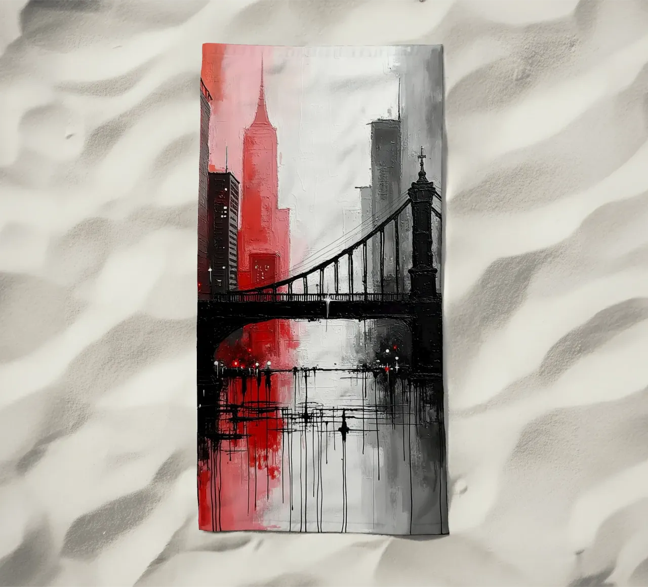 Skyline con ponte_rosso telo mare da Fantasie & Mystikwelten by LK