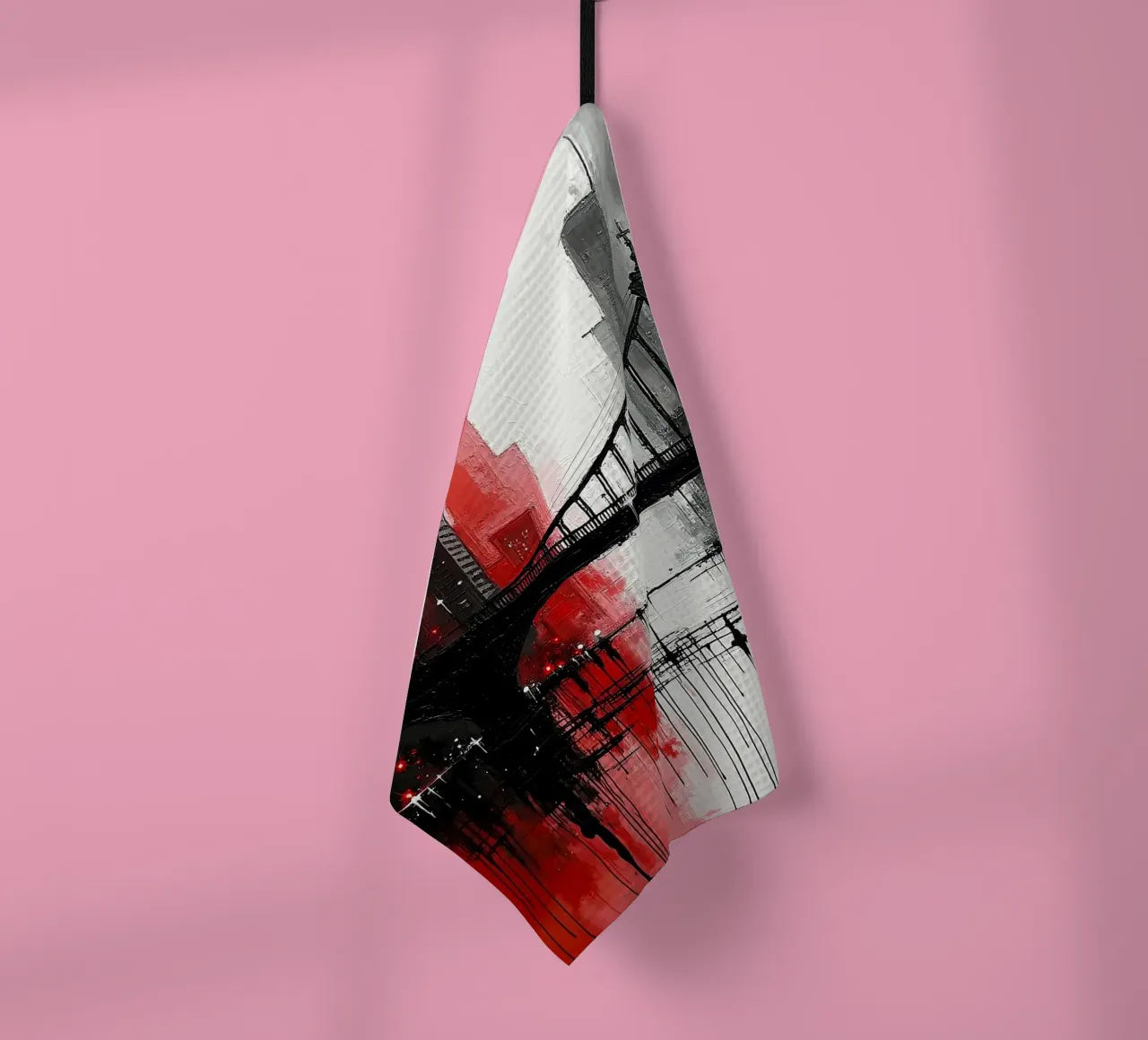 Skyline con ponte_rosso canovaccio da cucina da Fantasie & Mystikwelten by LK
