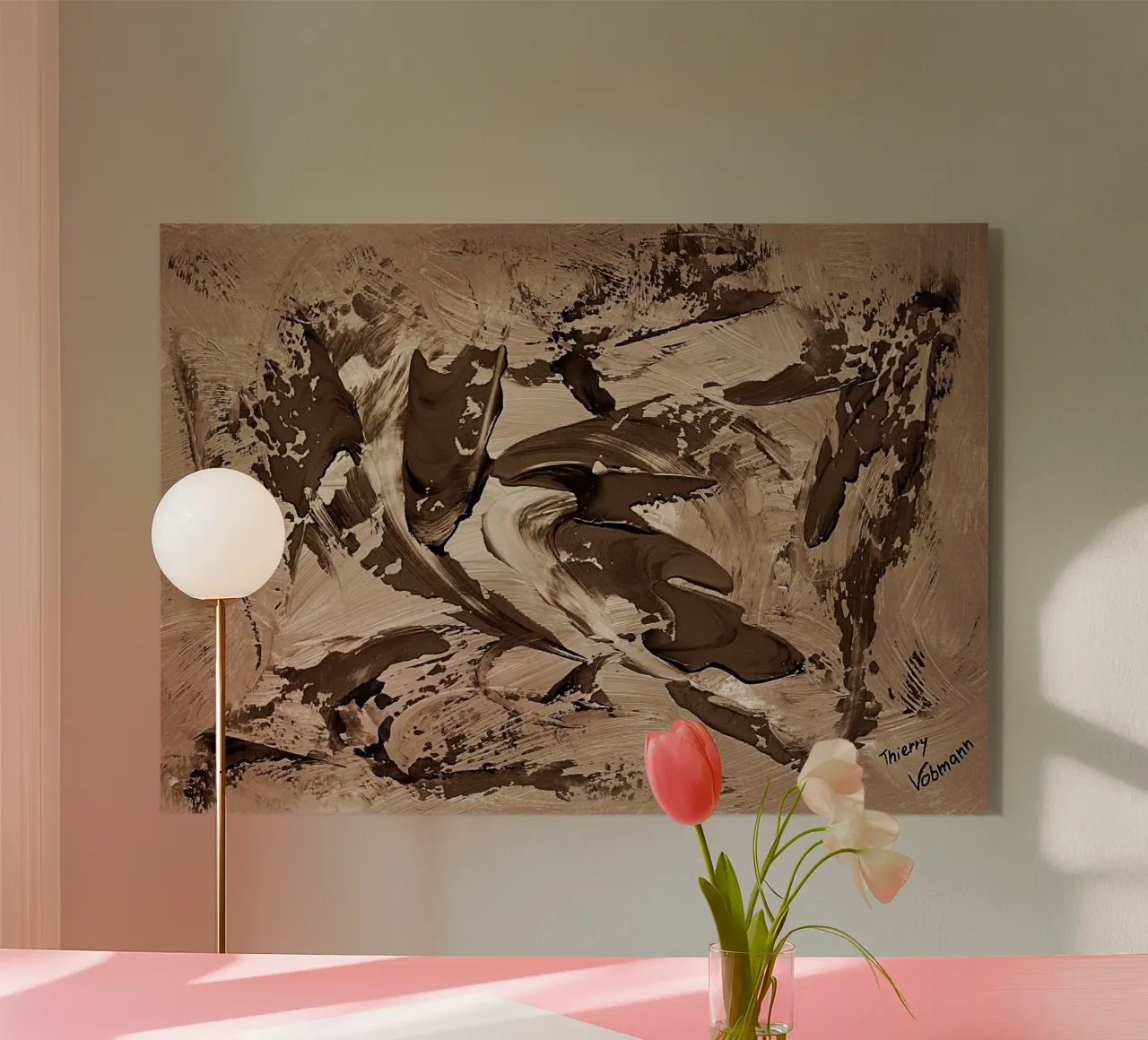 SEPIA 64 plexiglass da Thierry Vobmann Abstract painting