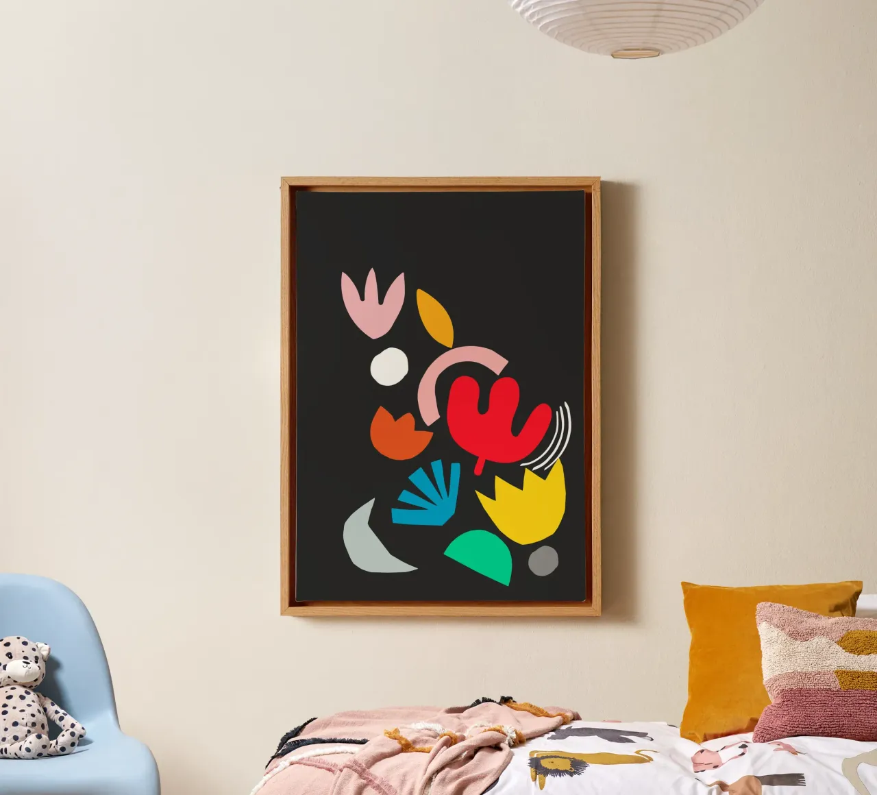 Bloemen explosie canvas met Baklijst van Rose Beck Art