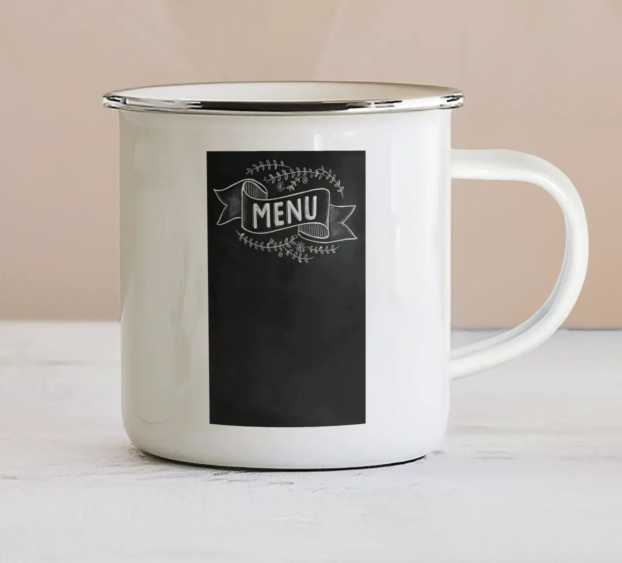 MENU tazza in smalto da Type & Tape
