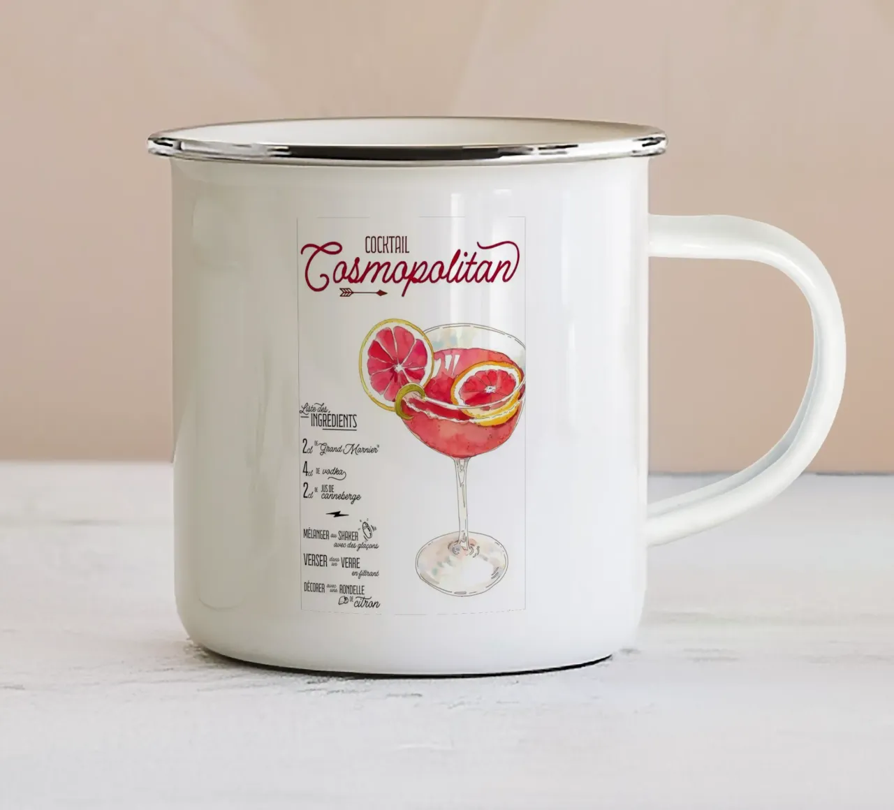 Casmopolita tazza in smalto da Type & Tape