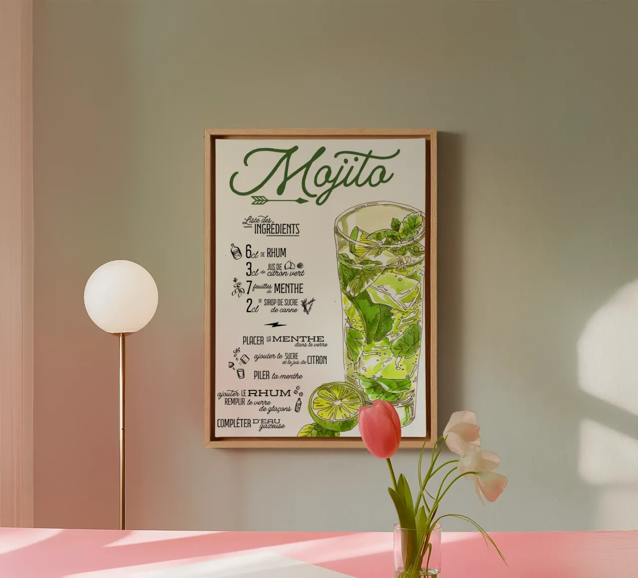 Mojito tela con Cornice a cassetta da Type & Tape