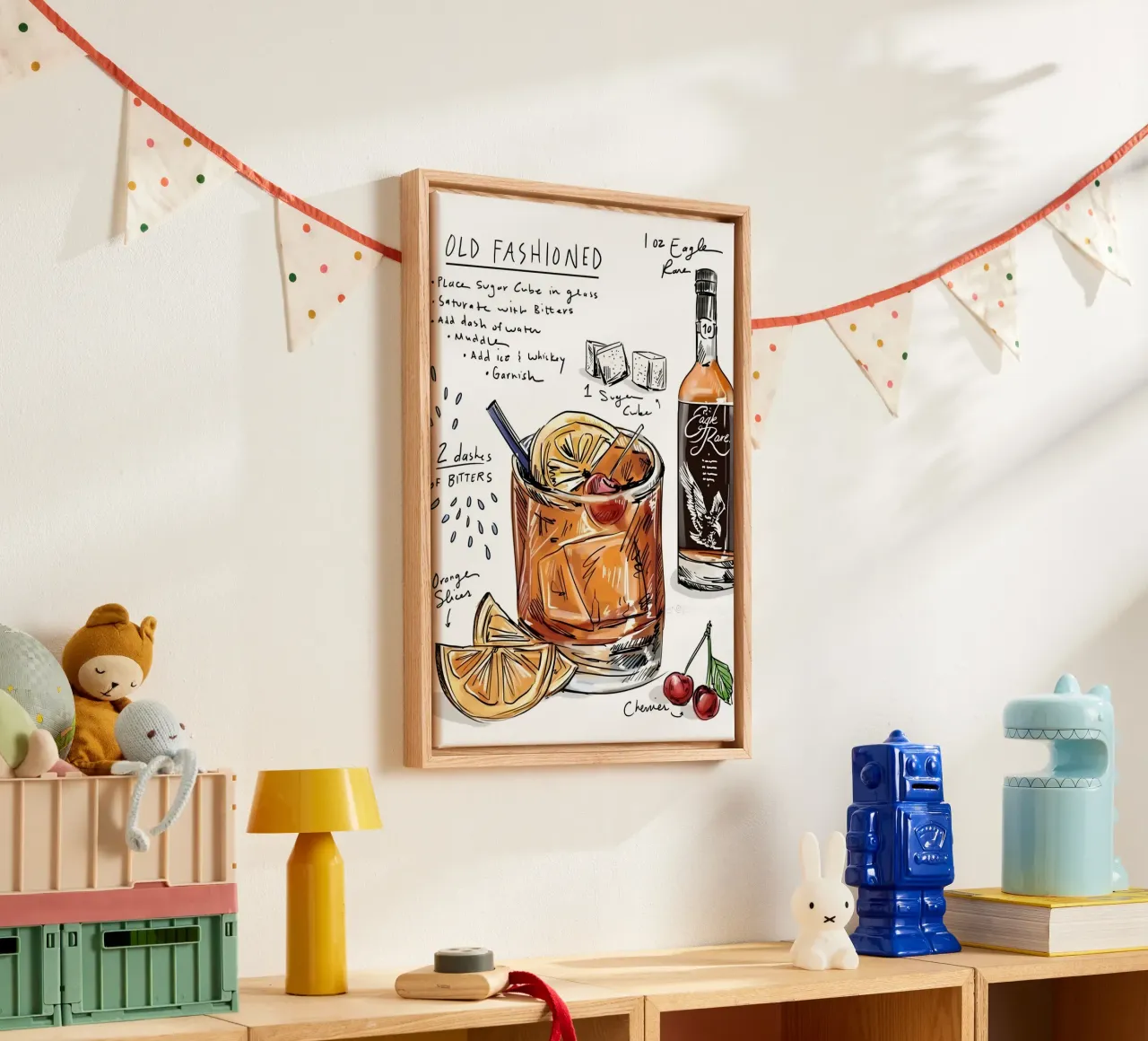Old Fashioned tela con Cornice a cassetta da Type & Tape