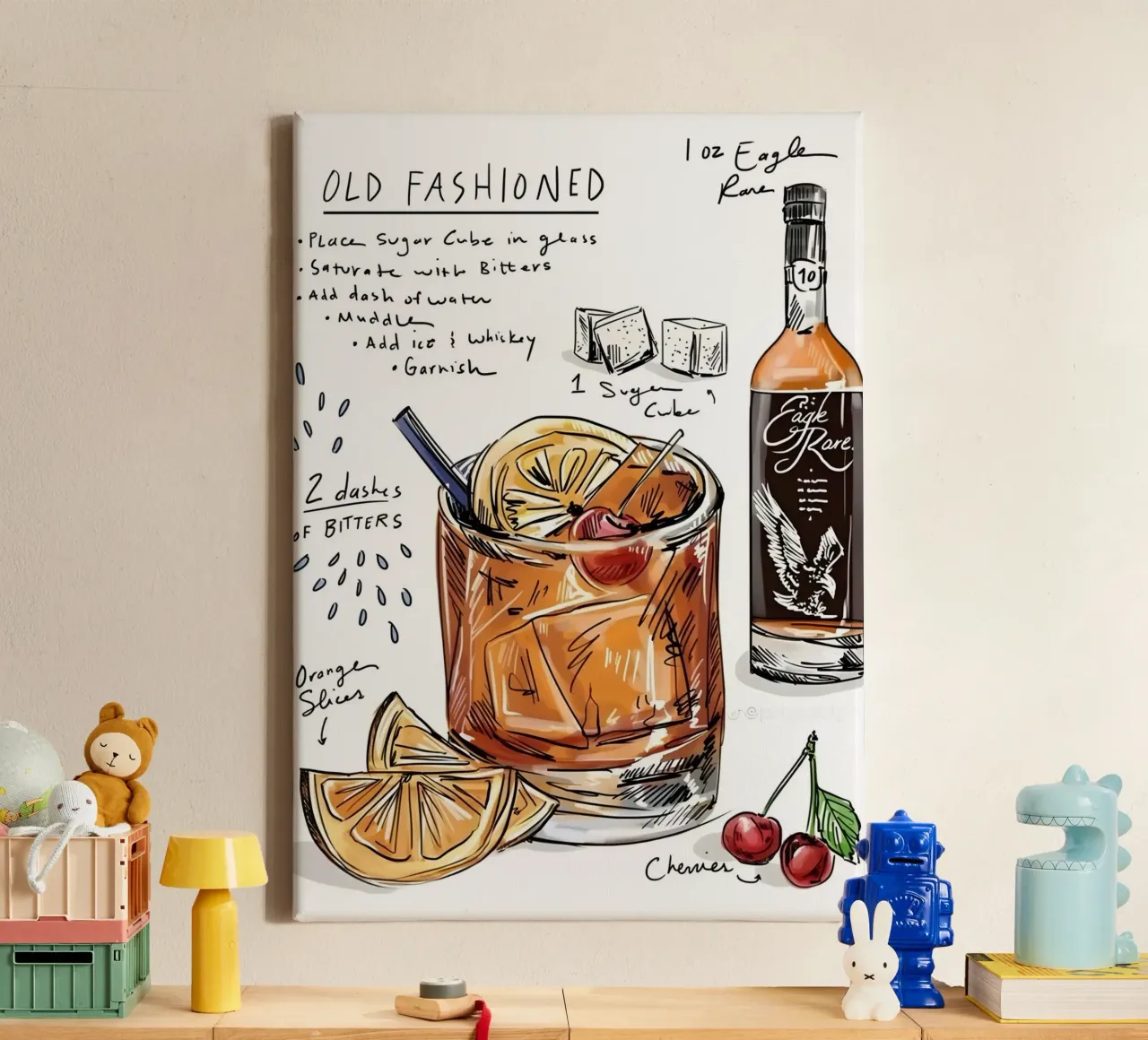 Old Fashioned tela con Cornice a cassetta da Type & Tape