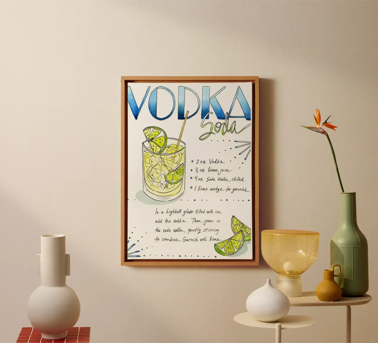 Vodka Soda tela con Cornice a cassetta da Type & Tape