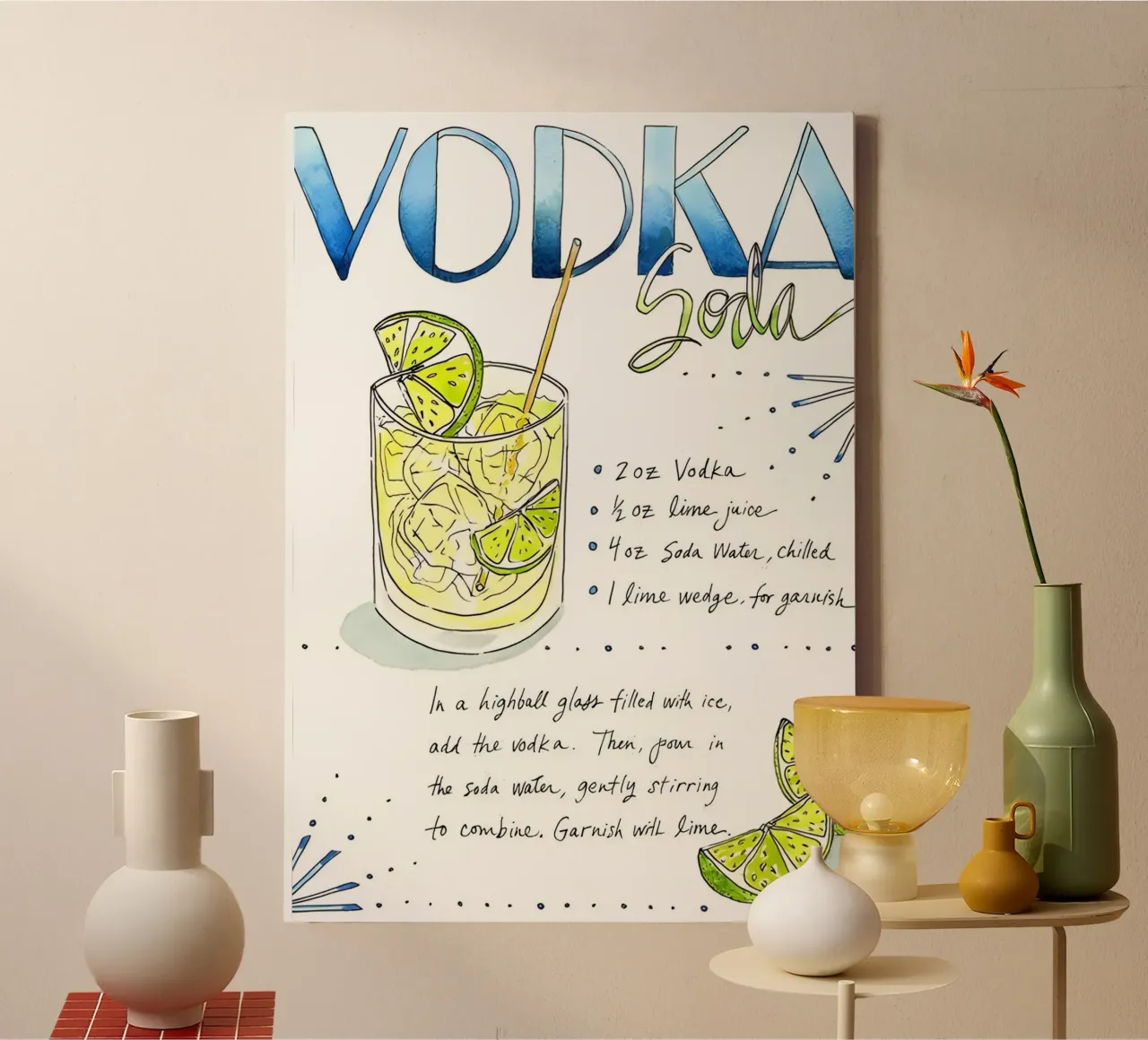 Vodka Soda tela con Cornice a cassetta da Type & Tape