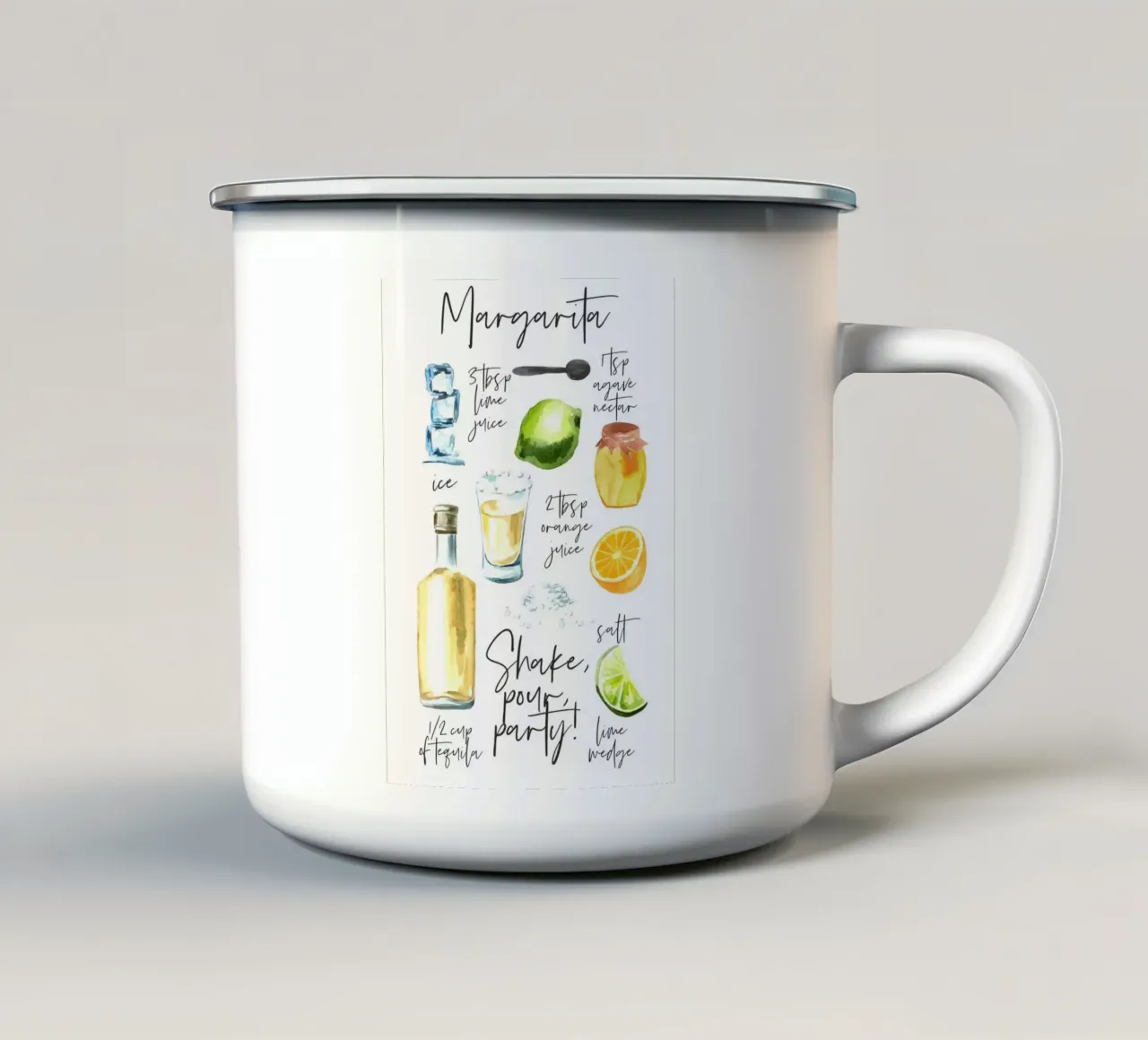 Margarita tazza in smalto da Type & Tape