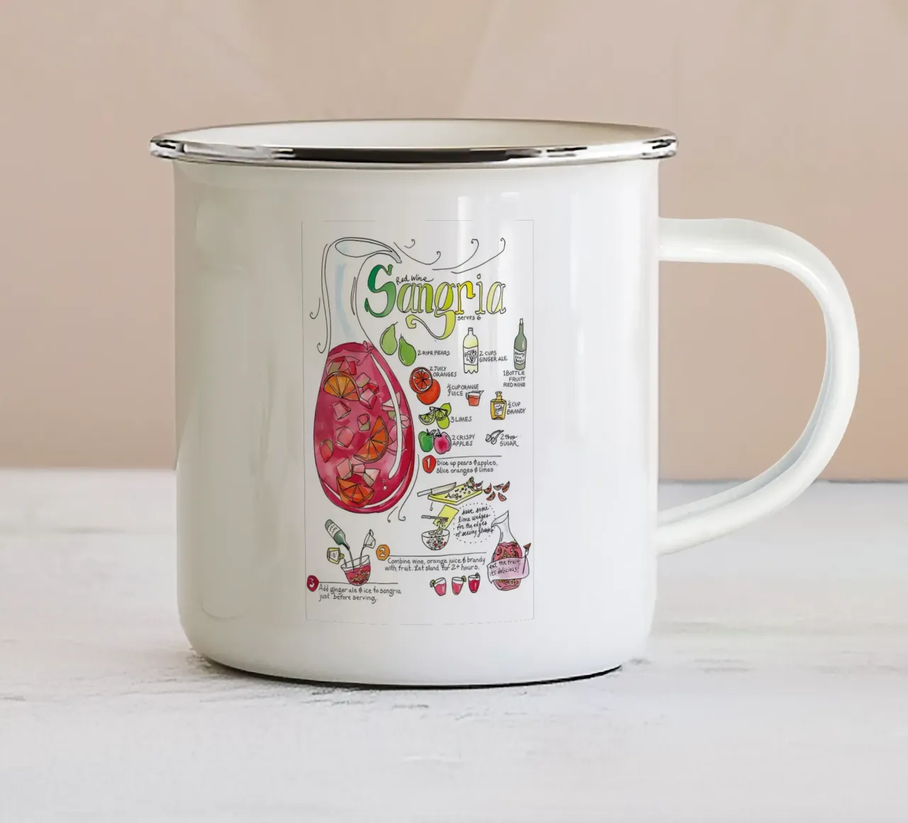 Sangria tazza in smalto da Type & Tape