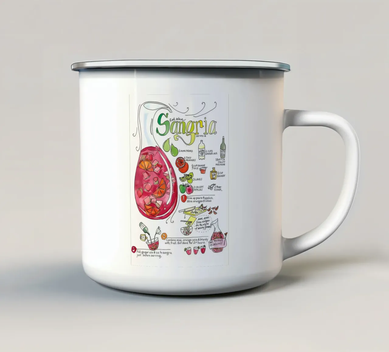 Sangria tazza in smalto da Type & Tape