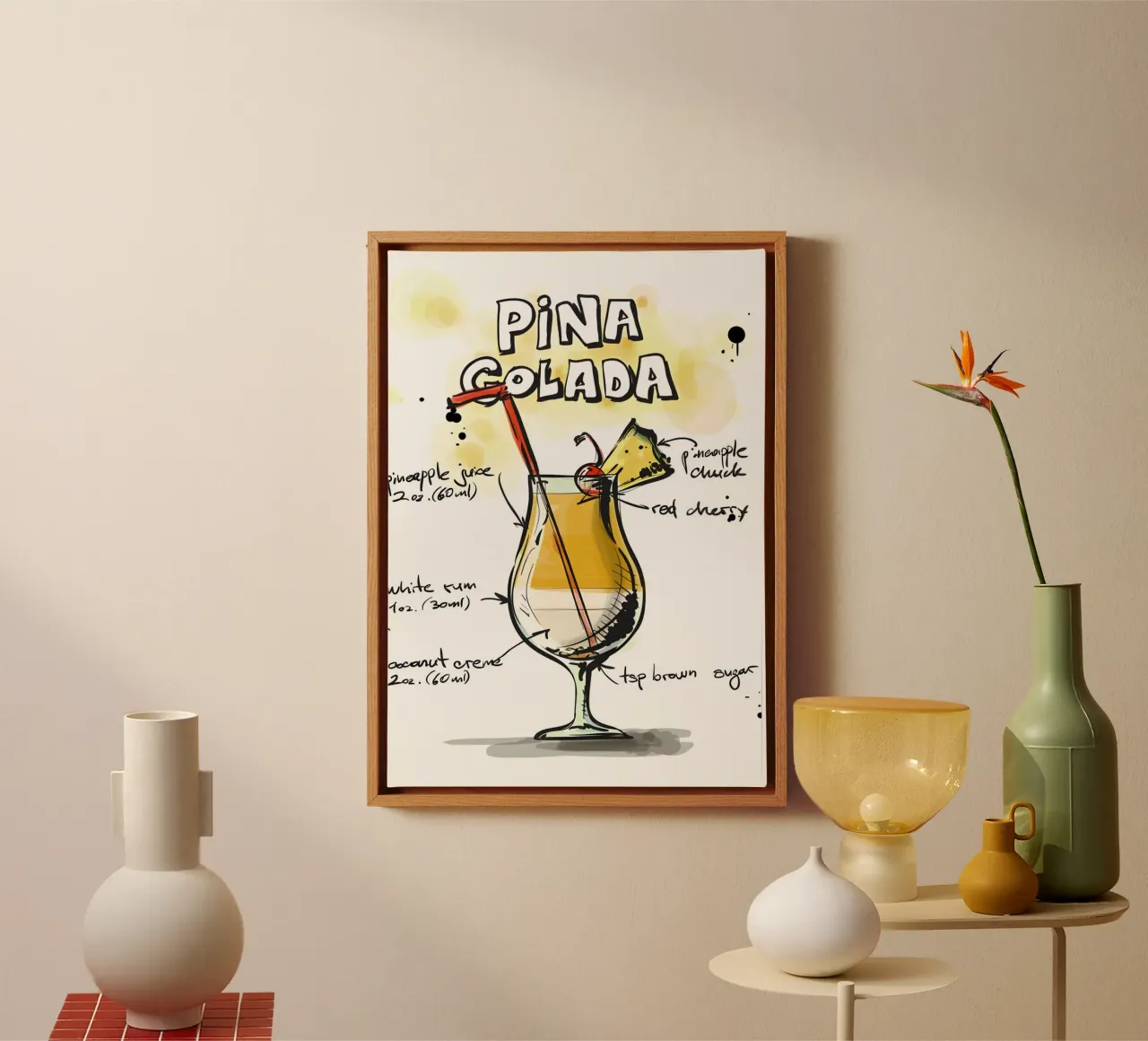 Piña Çolada tela con Cornice a cassetta da Type & Tape