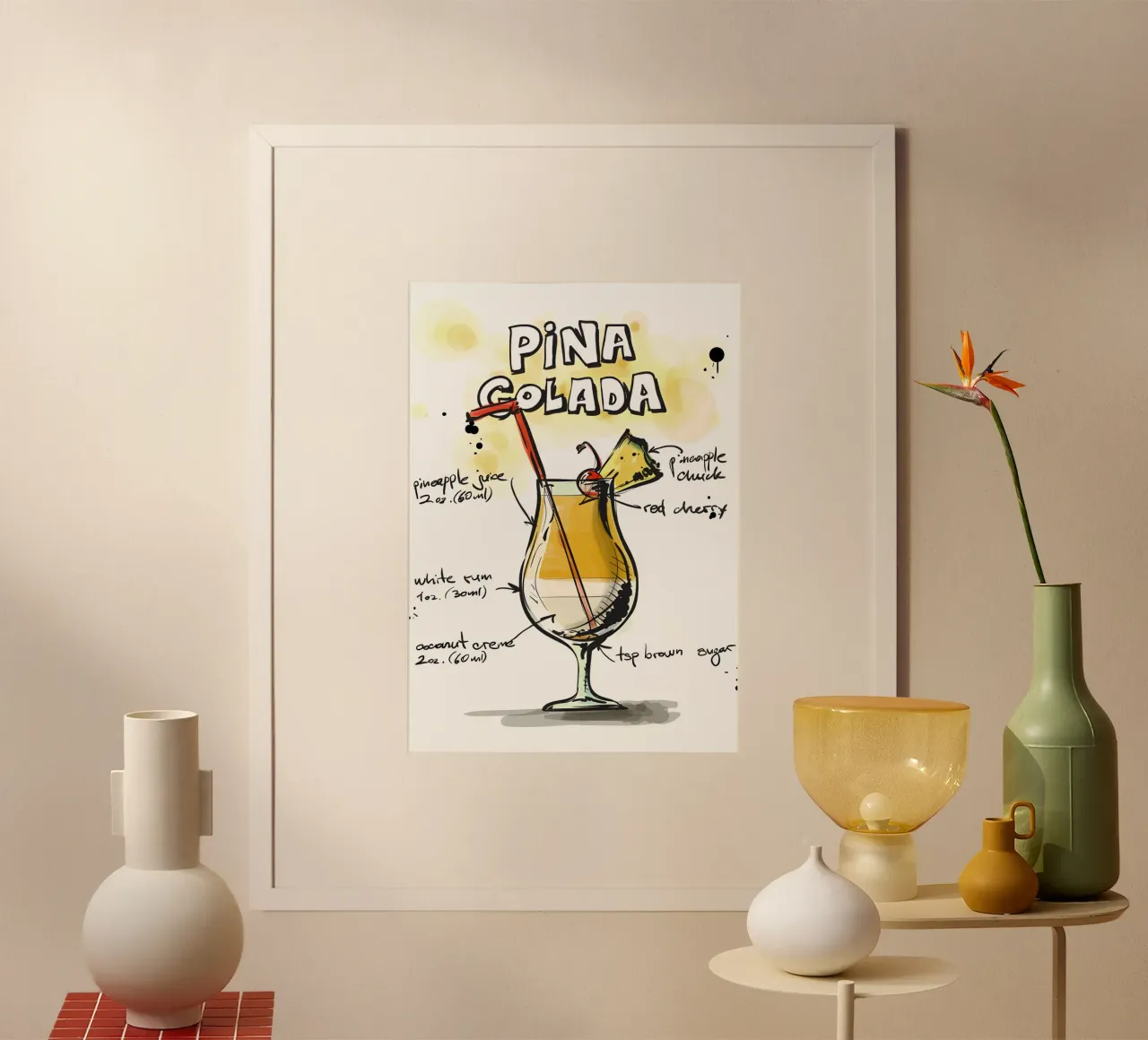 Piña Çolada poster da Type & Tape