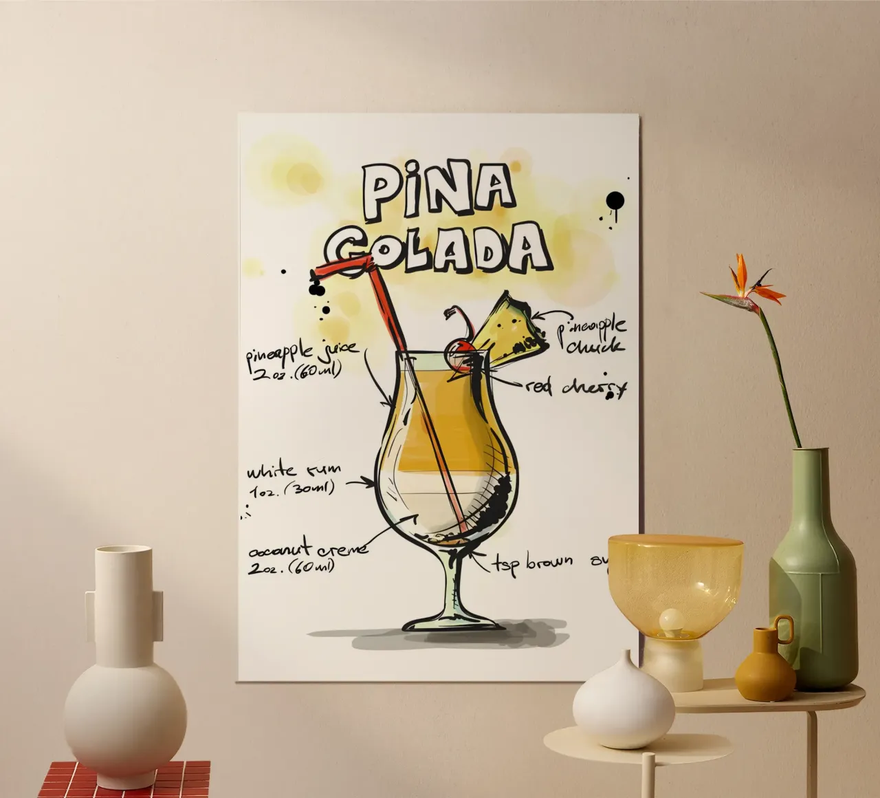 Piña Çolada poster da Type & Tape