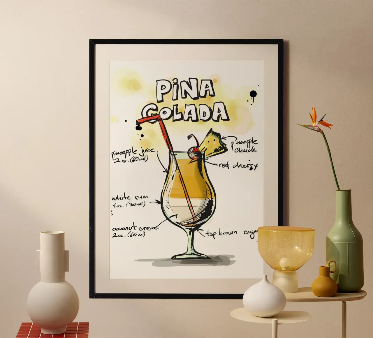 Piña Çolada poster da Type & Tape