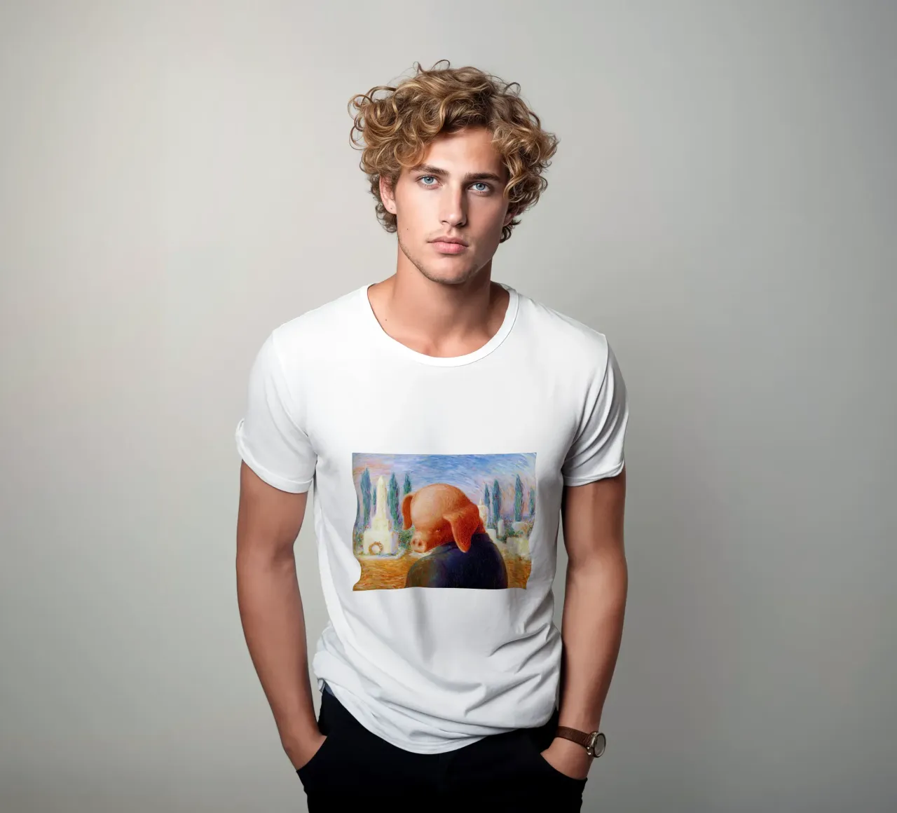 René Magritte - Un colpo di fortuna (1960) t-shirt da Chérie Prints
