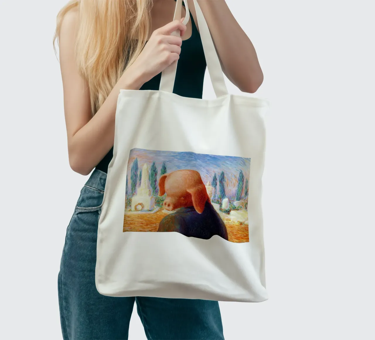René Magritte - Un colpo di fortuna (1960) borsa in juta da Chérie Prints